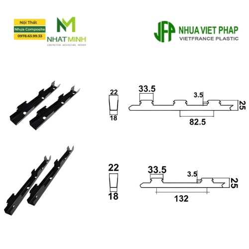 Phụ kiện thanh xương loại phụ kiện cần thiết trong thi công, lắp đặt thanh lam gỗ nhựa Ecoplast.