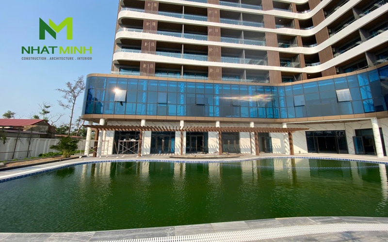 Thi công giàn lam gỗ nhựa ngoài trời cho Khách sạn Hanvet, Hà Tĩnh